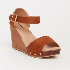 Torrid Brown Studded Platform Wedge Heel